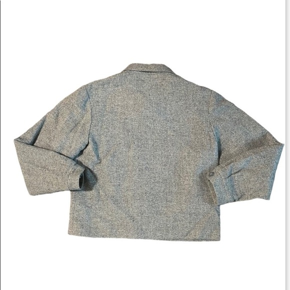Vintage Aeropostale Compagnie Generale Medium Wool Tweed Blazer Semi Cropped - Picture 2 of 10